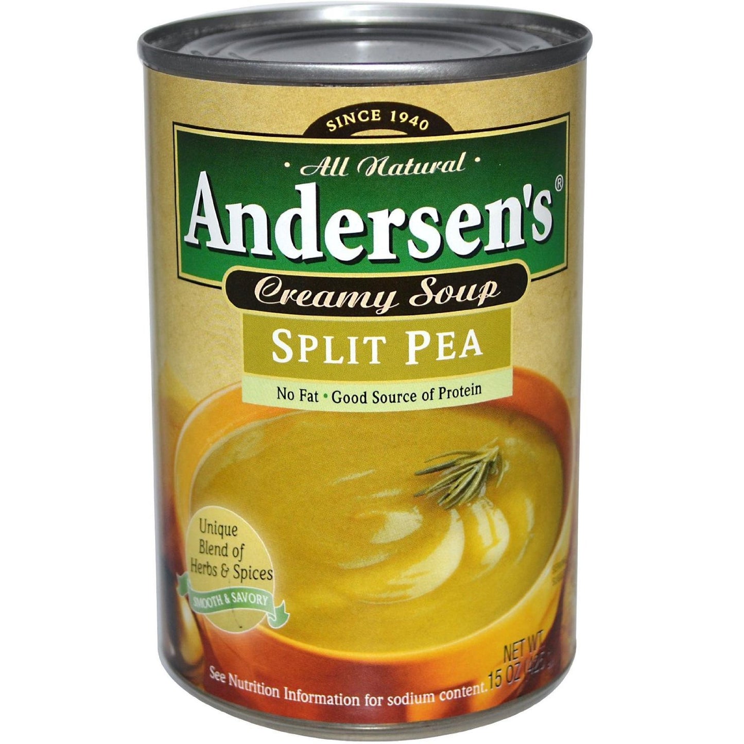 ANDERSEN'S Split Pea Soup, 15 Ounce (Pack of 12) - Freeze-Dried, Quick & Easy Meal Option