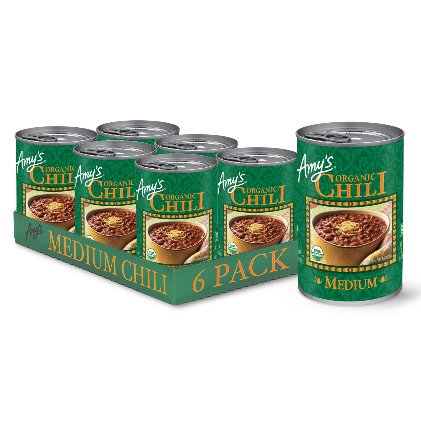 Amy s, Chili, Gluten Free, Vegetarian, Organic, Medium Spice, Jalapeo Pepper, 14.7 oz, Pack of 6