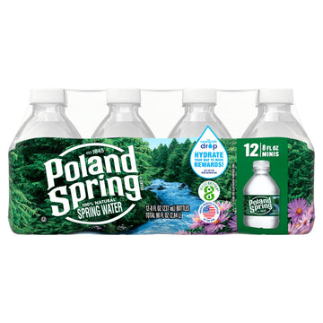 Poland Spring 100% Natural Spring Water, 8 Ounces, 12 Pack
