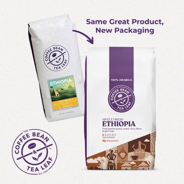 The Coffee Bean & Tea Leaf, Ethiopia Yirgacheffe Single Origin, Light Roast Whole Bean Coffee Beans - 1Lb Bag (16Oz)