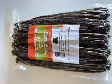 FITNCLEAN Organic Madagascar Vanilla Beans Grade B, 1 Lb Whole Non-GMO spirit-inspired flavor Pods, Certified USDA Organic, 6-7 Length