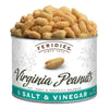 FERIDIES Salt and Vinegar Virginia Peanuts, Extra Large Roasted, 18 Oz Resealable Gourmet Snack Tin