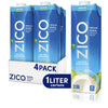 Zico 100% Coconut Water, No Added Sugar, Refreshingly Delicious, Hydration With Electrolytes, 33.8 Fl Oz (Pack Of 4)