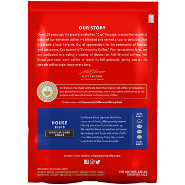 Community Coffee House Blend Medium-Dark Roast Pre-Measured Coffee Packs 3.0 Ounce Each (Box of 20)