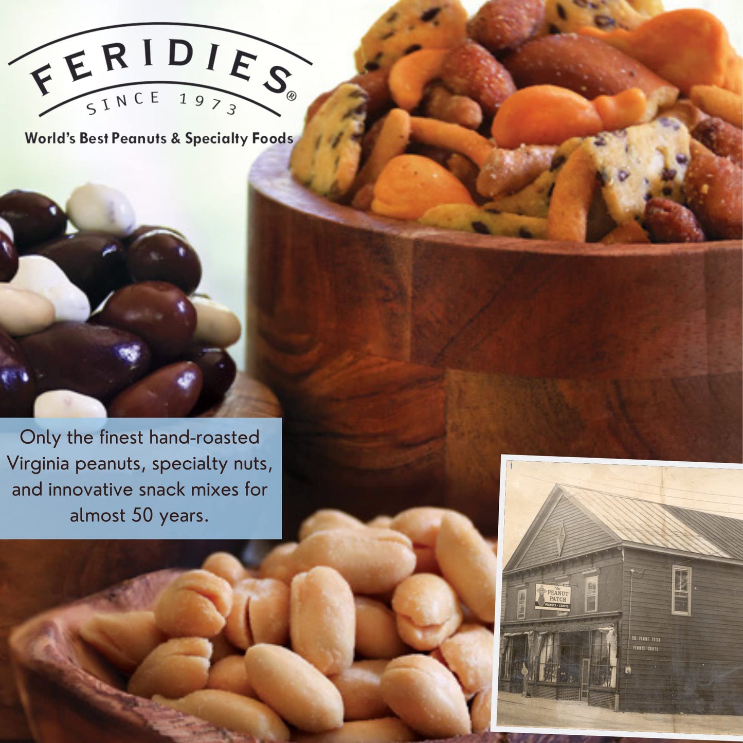 Feridies Salted Virginia Peanuts, Finest Quality Nuts, Distinctive Flavor, Protein Packed, Cholesterol Free, Vacuum Sealed Fresh