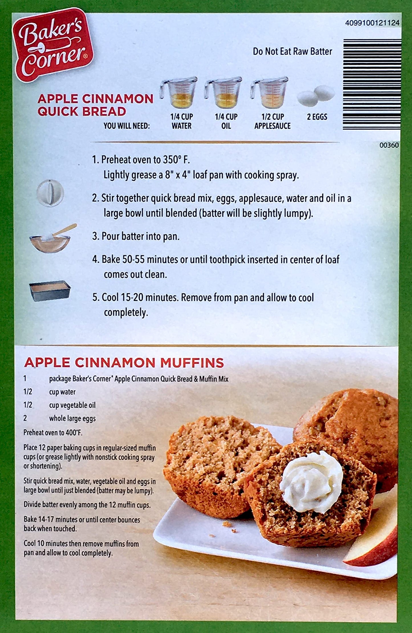 Bakers Corner Apple Cinnamon Quick Bread & Muffin Mix, 16.5 oz (Pack of 2)