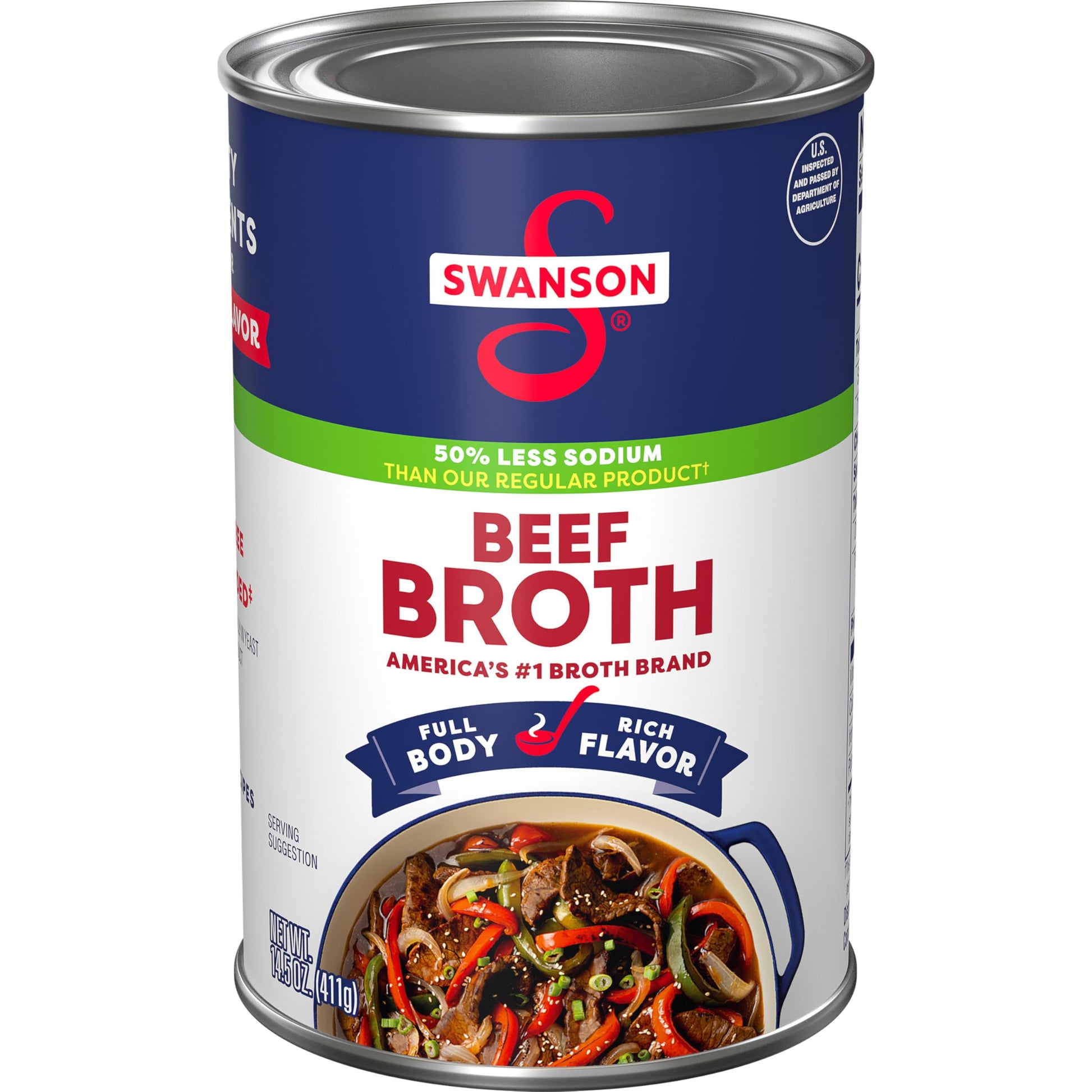 Swanson 50% Less Sodium Beef Broth, 14.5 oz Can