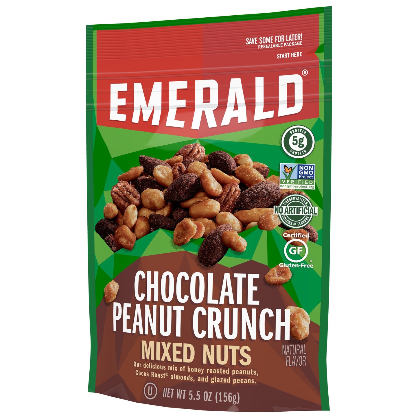 Emerald Nuts Chocolate Peanut Crunch Mixed Nuts (1-Pack) | Features Cocoa Roasted Almonds, Kettle Glazed Pecans, Kettle Glazed P
