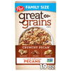 Great Grains Crunchy Pecans Breakfast Cereal for Adults, Crispy Flakes and Granola Clusters, Non-GMO, Heart Healthy, Made with W