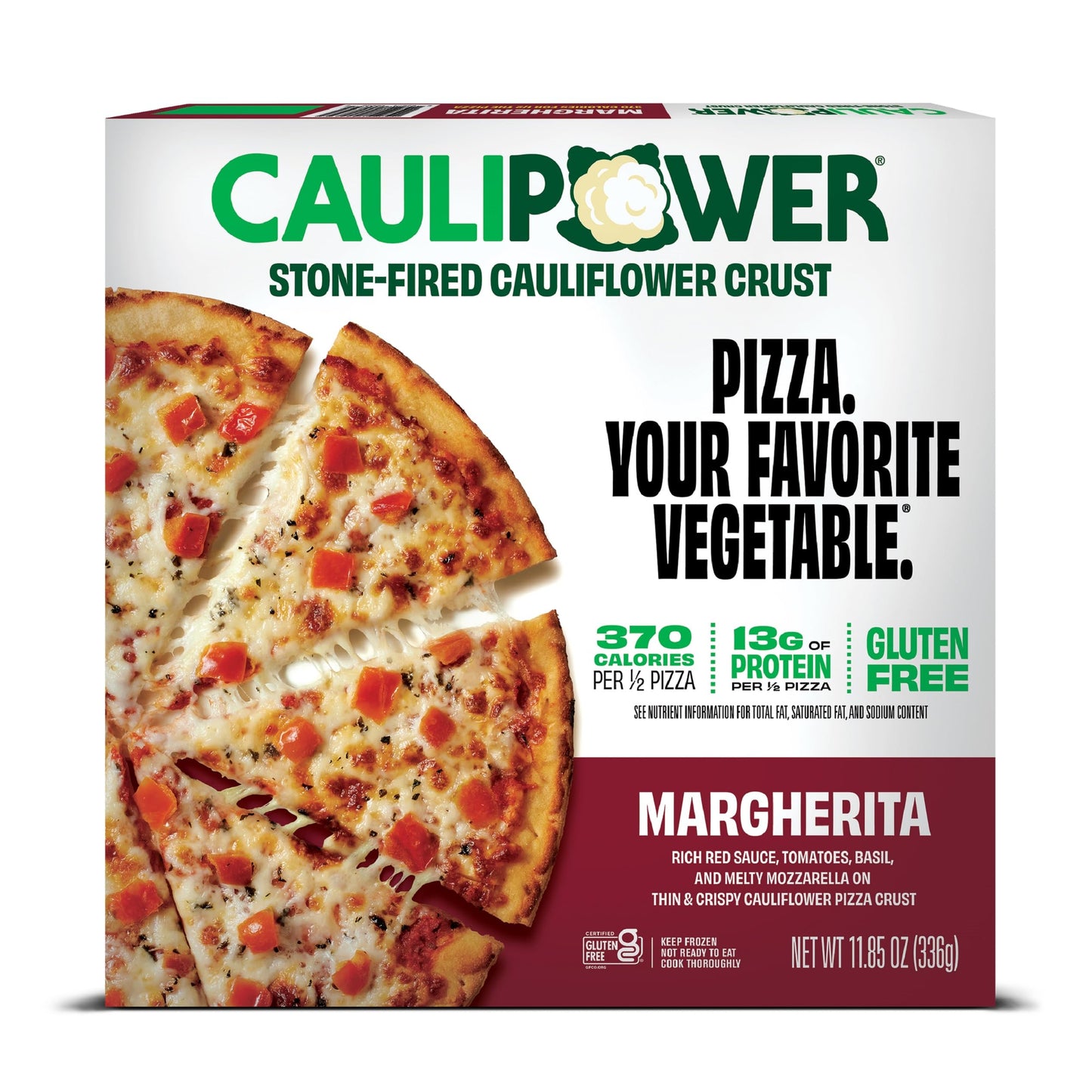 CAULIPOWER, Frozen Margherita Stone-Fired Cauliflower Crust Pizza, 11.85 Oz