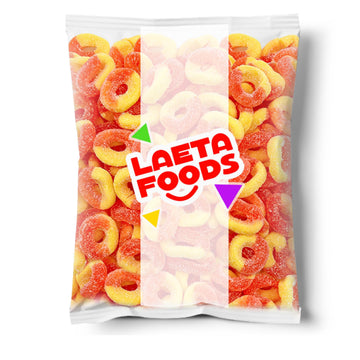 Peach Rings Gummy Candy Sour and Sweet (1 Pound Bag)