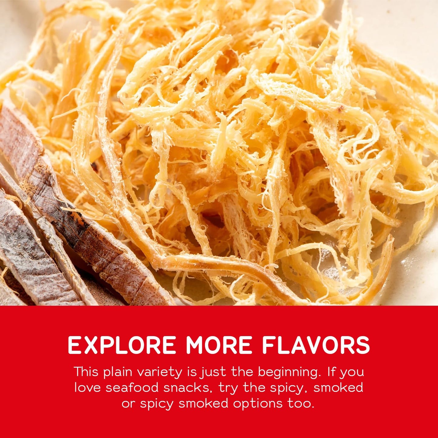 Shirakiku Prepared Shredded Squid Dried Squid Plain Flavor, 8 Ounce