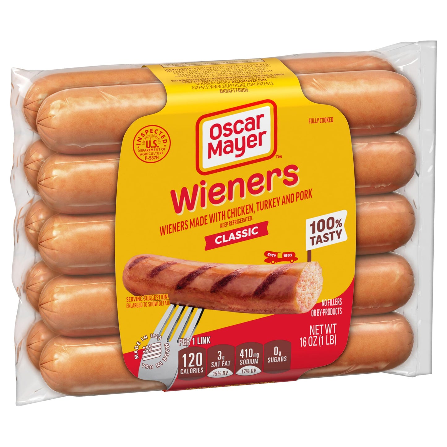 Oscar Mayer Classic Wieners Hot Dogs, 10 Ct Pack