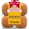 Arnold Potato Buns, 8 count, (2.0 oz each), Hamburger Buns, 16 oz Bag