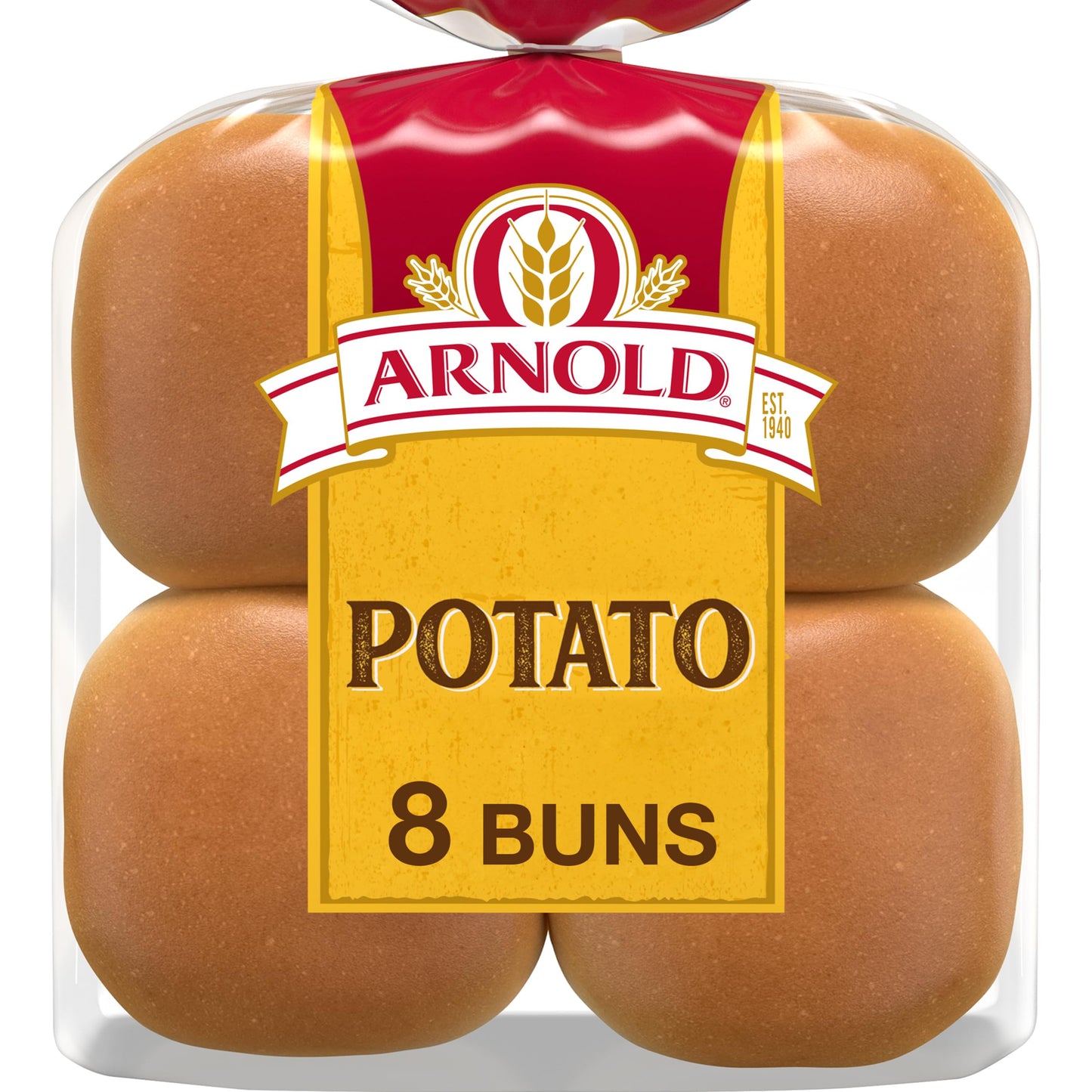 Arnold Potato Buns, 8 count, (2.0 oz each), Hamburger Buns, 16 oz Bag