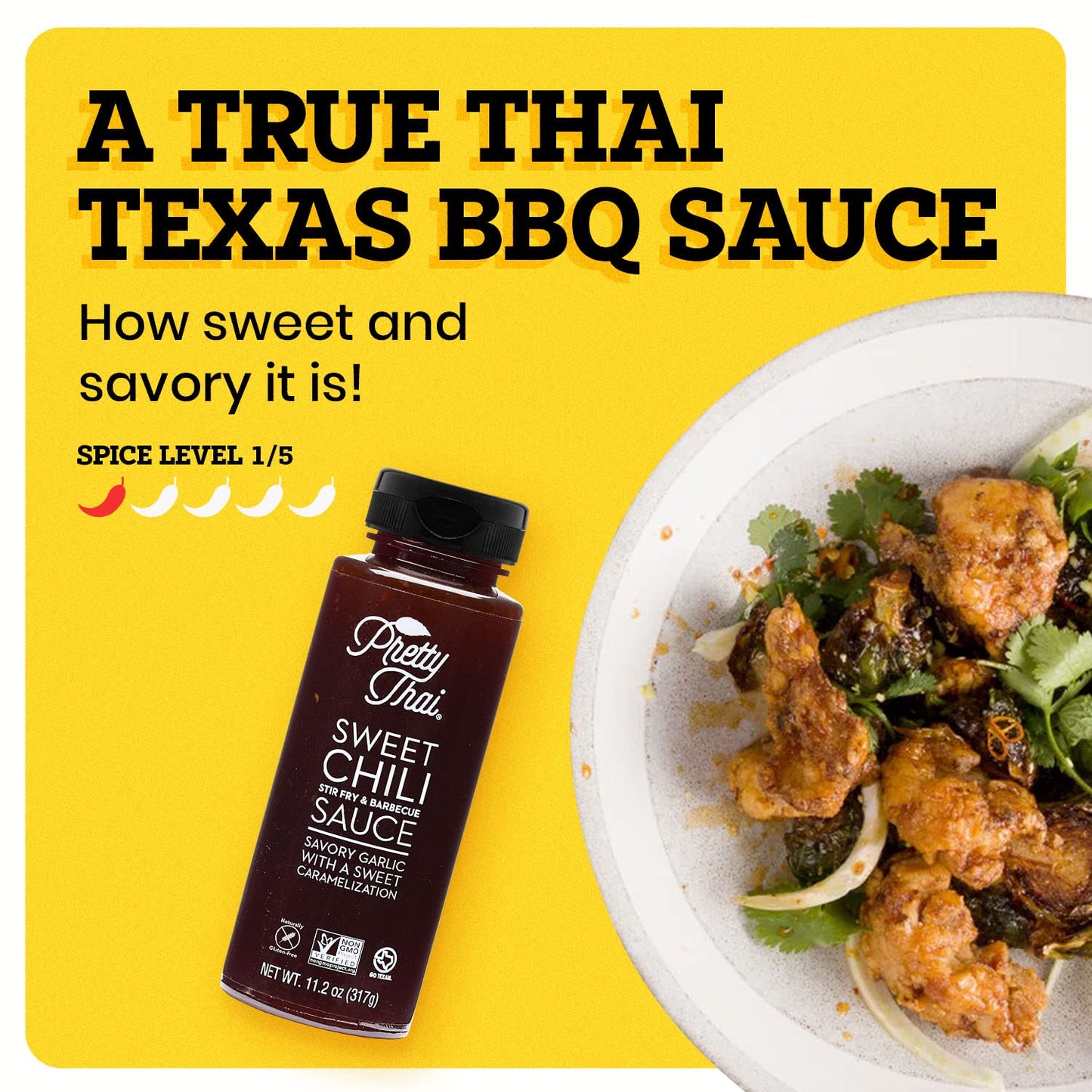 Pretty Thai Sweet Chili Sauce, Vegan BBQ Dipping Sauce, Gluten Free, 11.2 Ounce