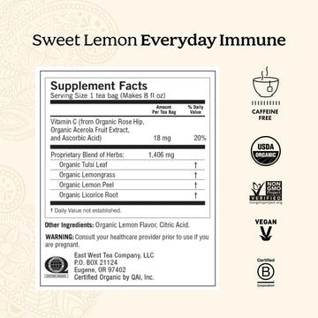 Yogi Tea Immune Support Tea Variety Pack - 16 Tea Bags Per Pack (3 Packs) - Immunity Support Tea Sampler Set - Sweet Lemon Every