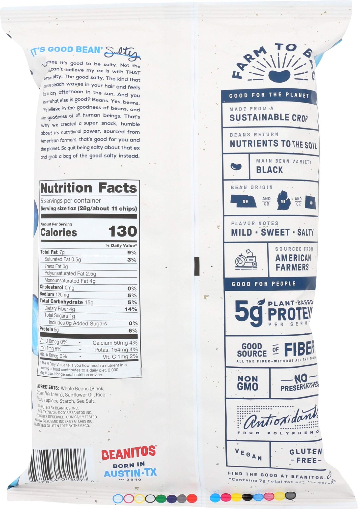 Beanitos Black Bean Chips With Sea Salt 6 Oz