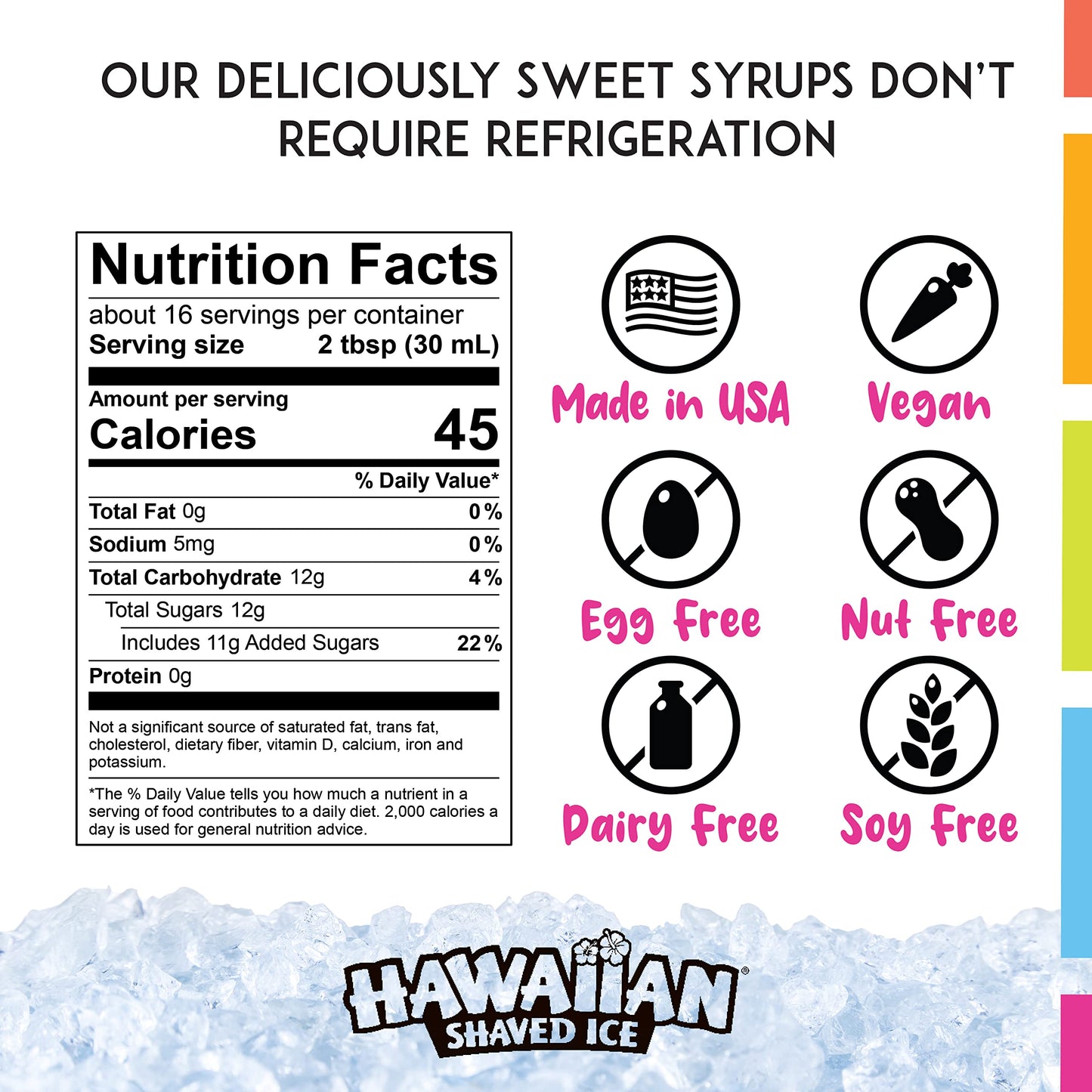 Hawaiian Shaved Ice Syrup, Pink Bubble Gum Flavor, 16 Fl Oz (Pack of 1)