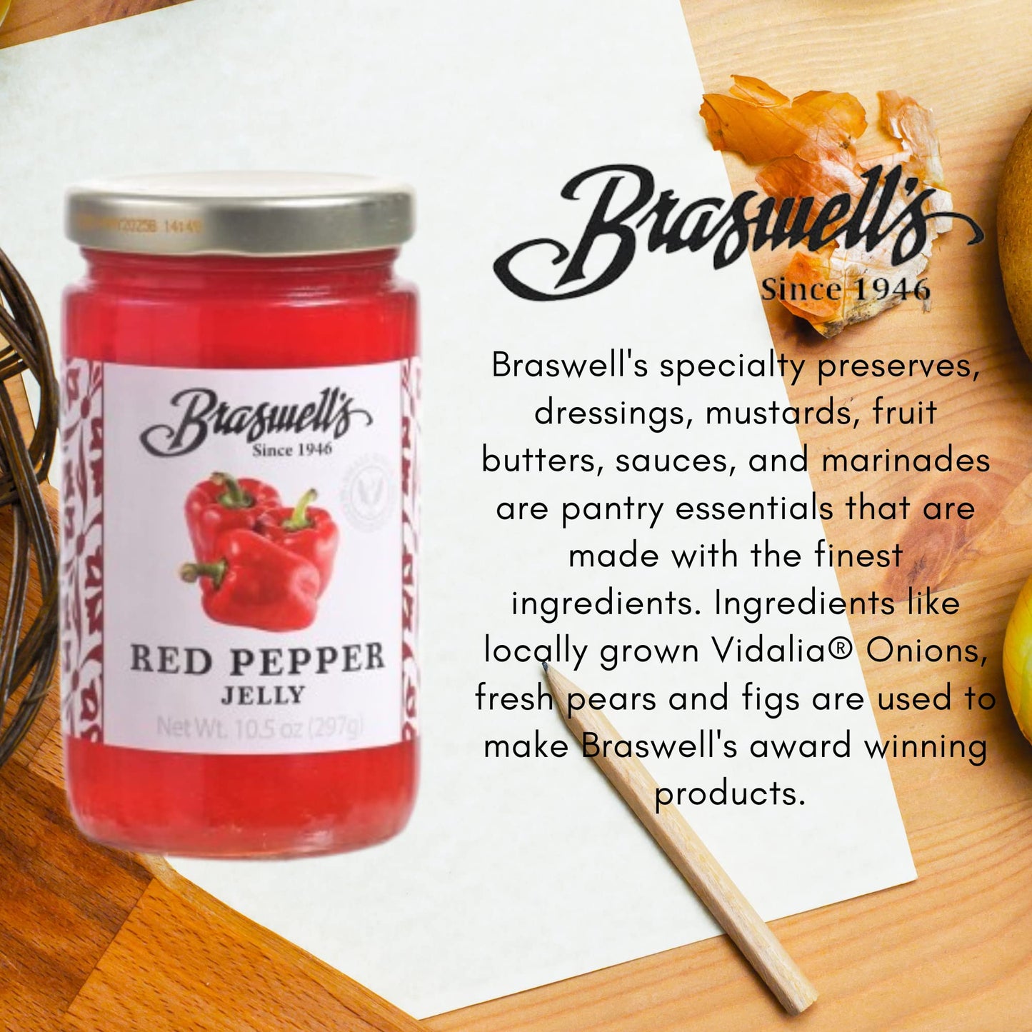 Braswell Red Pepper Jelly 10.5 Oz (Pack Of 2)