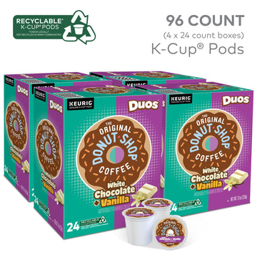 The Original Donut Shop Duos White Chocolate + Vanilla, Keurig Single Serve K-Cup Pods, 96 Count