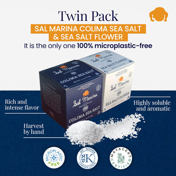 Sal Marina | Sea Salt & Sea Salt Flower 11Oz | Kosher Salt 100% Natural - Vegan Gluten Free Organic Table Salt Seasoning Food
