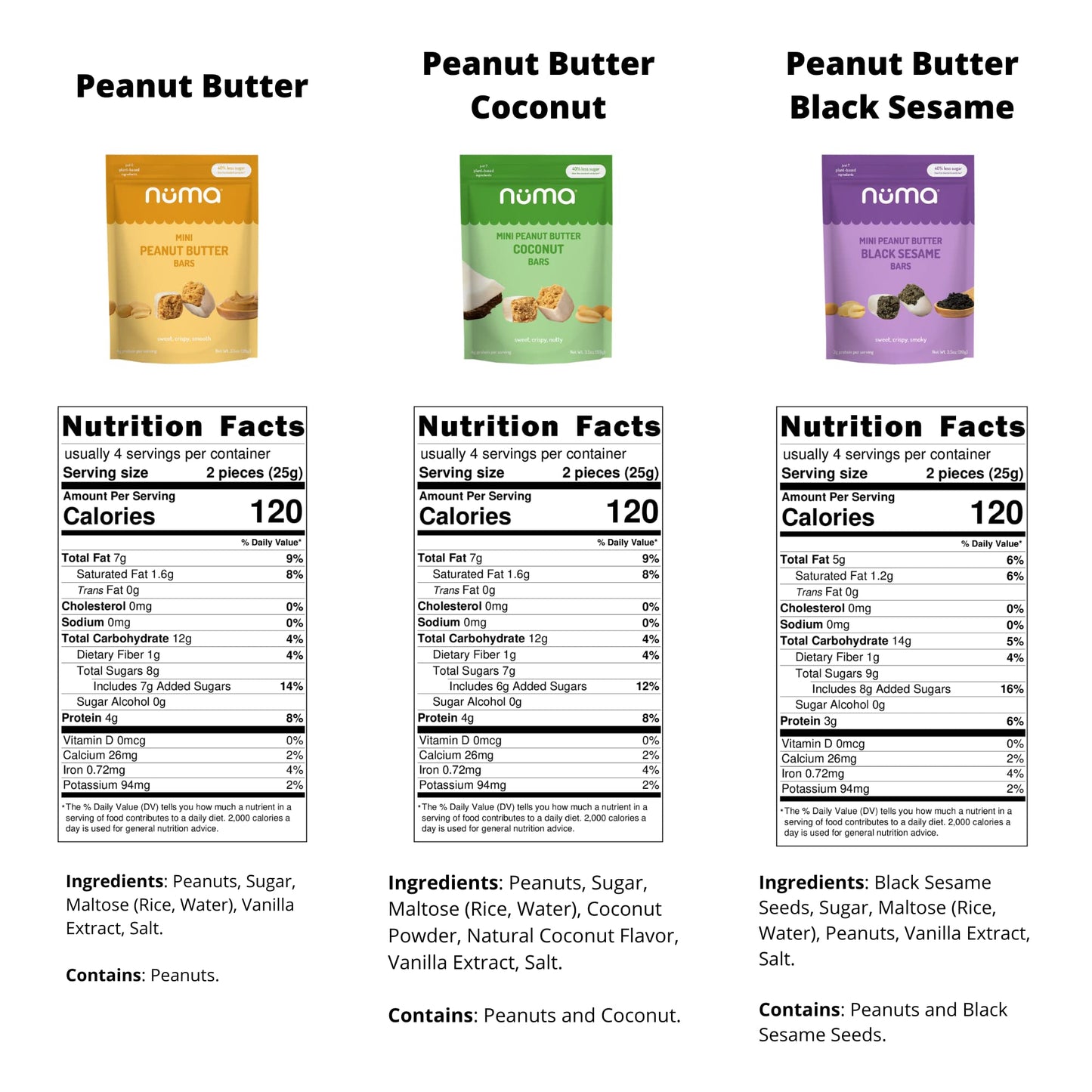 Assorted Mini Peanut Butter Bars, Two (2) Lb Bulk, Vegan High Protein Low Sugar, 3 Flavor Variety, All Natural, Gluten Free, Plant Based, Individually Wrapped