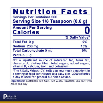 Premier Research Labs: 12 Oz Premier Pink Salt - Alaea Pink Hawaiian Sea Salt, Organic Himalayan Pink Salt And Australian Sea Sa