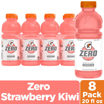Gatorade G Zero Sugar Sports Drink Thirst Quencher Strawberry Kiwi, 20 Fl Oz Bottles, 8 Ct
