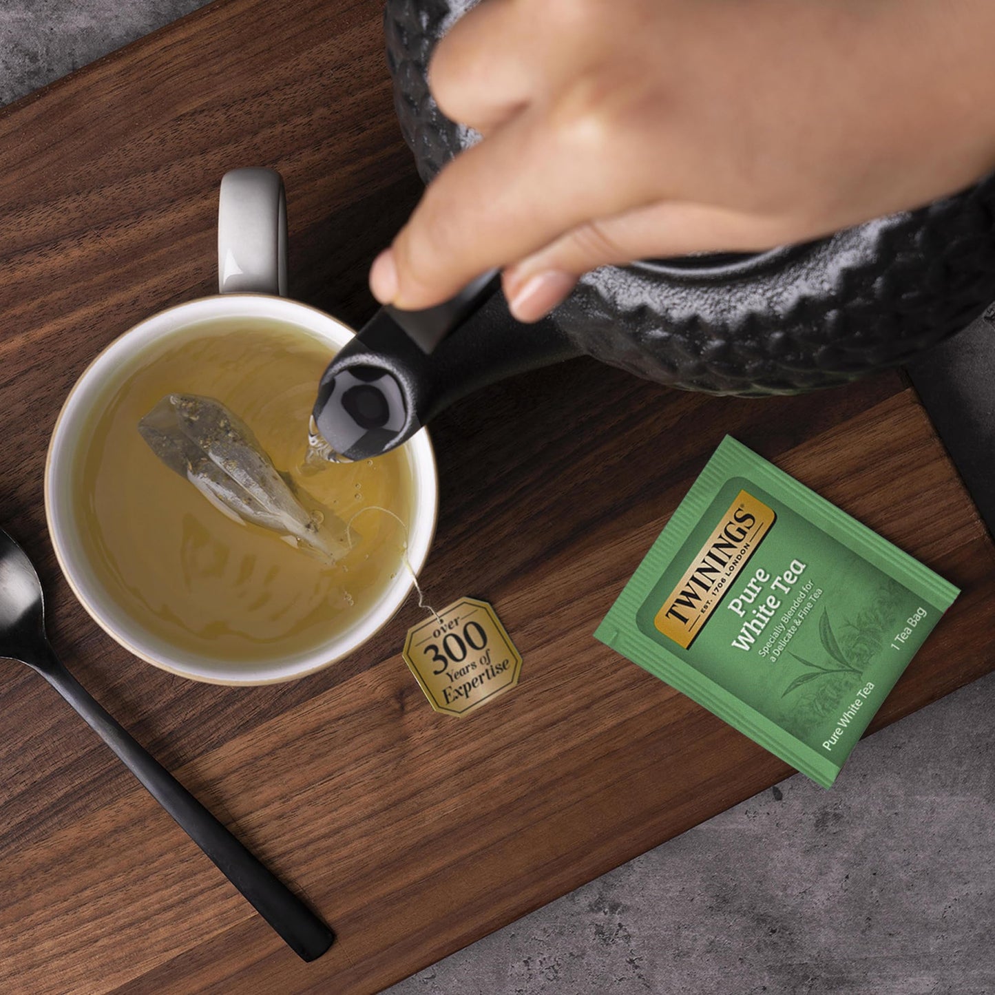 Twinings Pure White Tea Bags - Delicate Caffeinated Tea Made From Fresh White Tea Leaves, Perfect For Hot Or Iced Tea, 20 Count