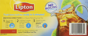 Lipton Cold Brew Family Iced Tea Bags Black Tea 22 Ct (Pack Of 3)