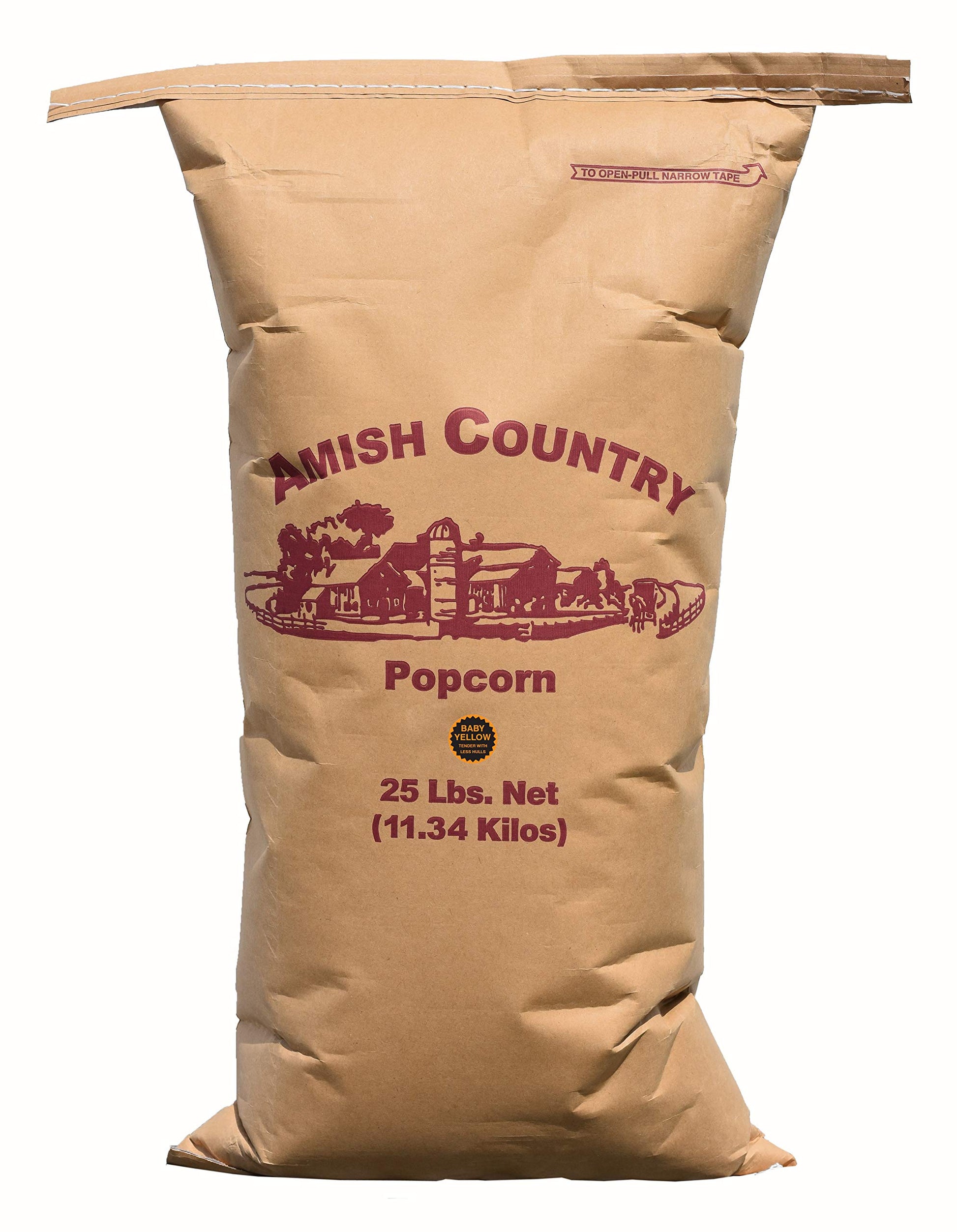 Amish Country Popcorn | 25 lb Bag | Baby Yellow Popcorn Kernels | Old Fashioned, Non-GMO and Gluten Free (Baby Yellow - 25 lb Ba