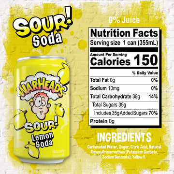 Warheads Sour Fruity Soda – Classic Flavors, Pack of 12 Cans, 12 Fl Oz Each
