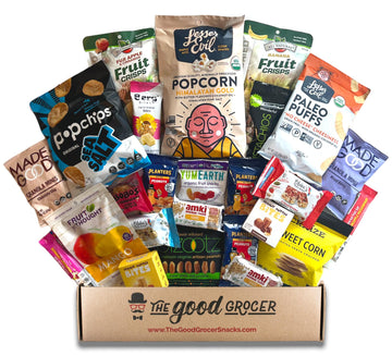 GLUTEN FREE and VEGAN (DAIRY and FIG FREE) Healthy Snacks Care Package (25 Ct): Cookies, Bars, Chips, Fruit, Nuts, Trail Mix, Gi