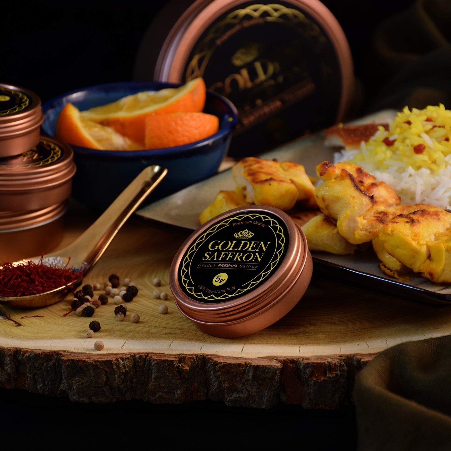 GOLDEN SAFFRON All Red Threads - Finest Pure Premium Saffron, Grade A+ Super Negin, Non-GMO, 0.17 Ounce for Tea, Rice, Desserts