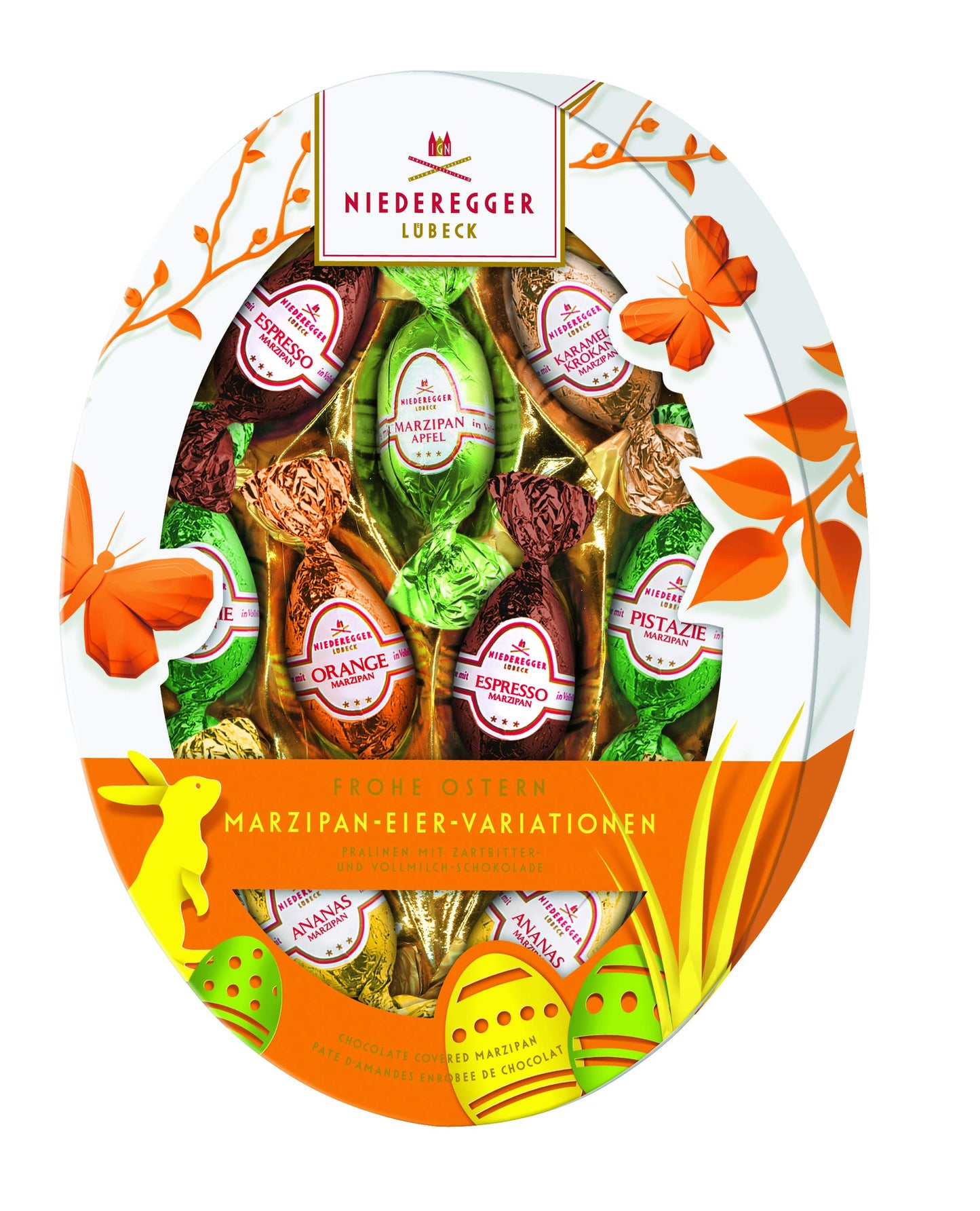 Niederegger Marzipan Eggs - Oval Easter Egg Package - 150 g / 5.3 oz - Small Size