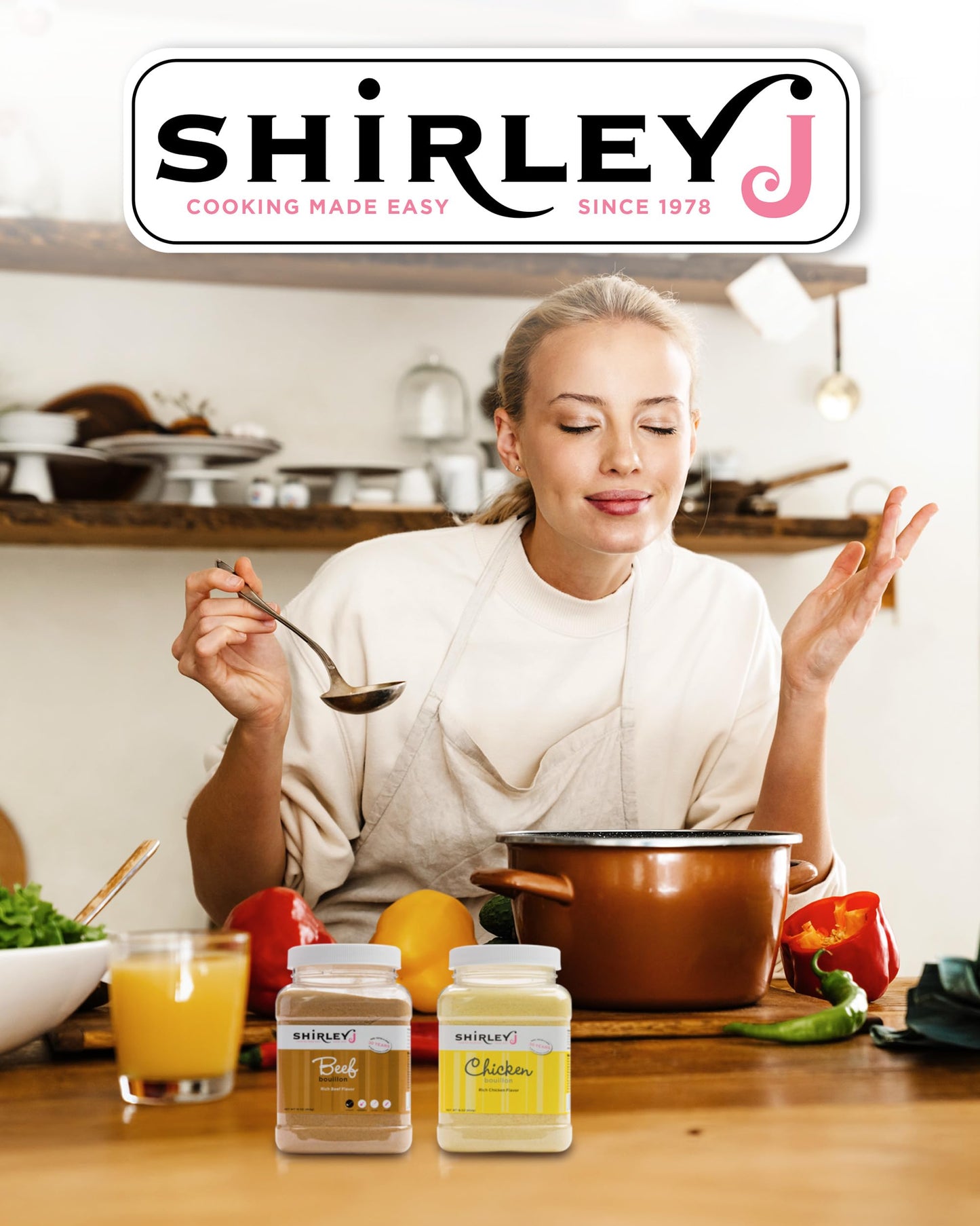 Chicken Flavored Bouillon Powder 1 LB. | Concentrated Vegetarian Chicken Flavored Bouillon | enhanced Gourmet Grade | For Soup Stew Broth Gravy Curry & More (Chicken) Shirley J