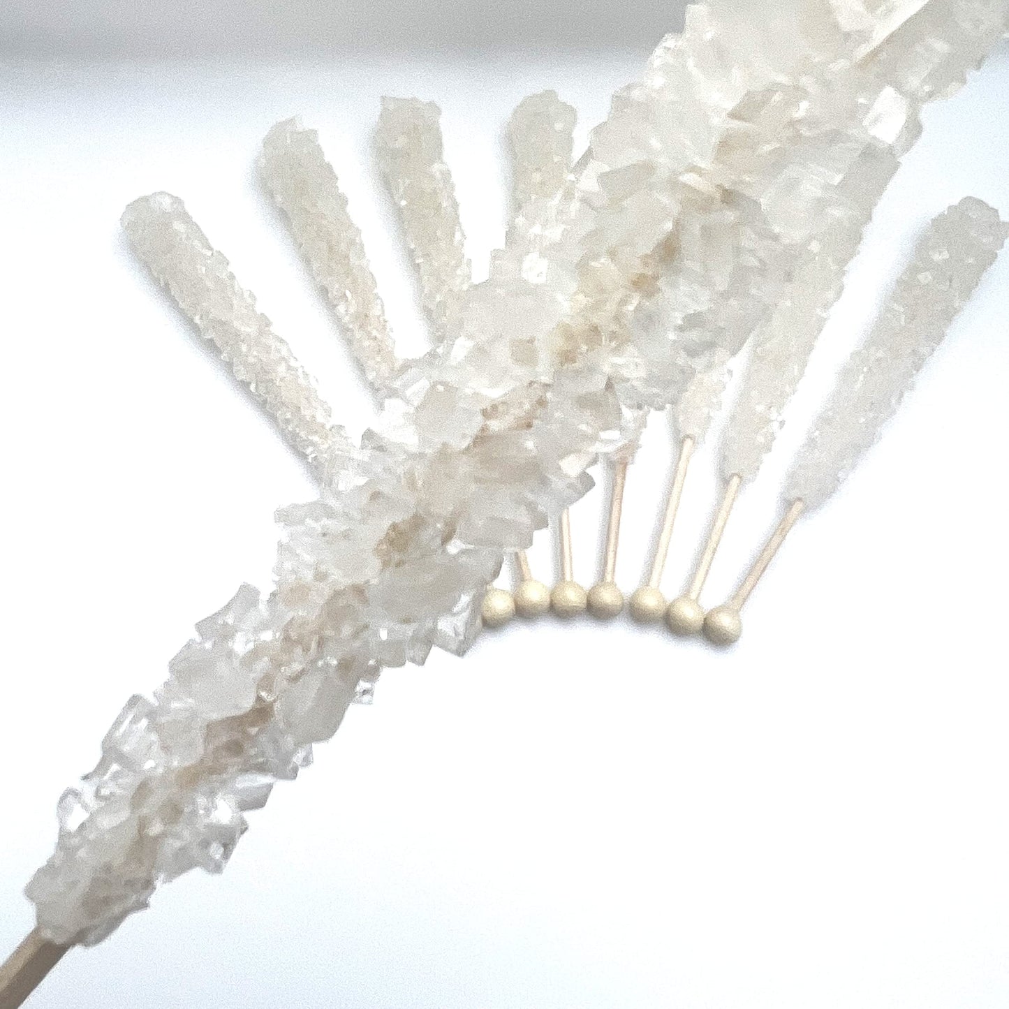 SweetGlob Classic Rock Candy Sticks, Individually Wrapped Lollipops, Clear White, 12 Count
