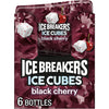 ICE BREAKERS Ice Cubes Black Cherry Flavored Sugar Free Chewing Gum Bottles, 3.24 oz (6 Count, 40 Pieces)