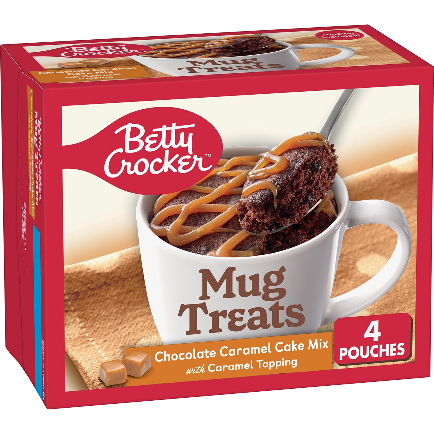 Betty Crocker Mug Treats Chocolate Caramel Cake Mix With Caramel Topping, 4 Servings, 12.5 Oz.