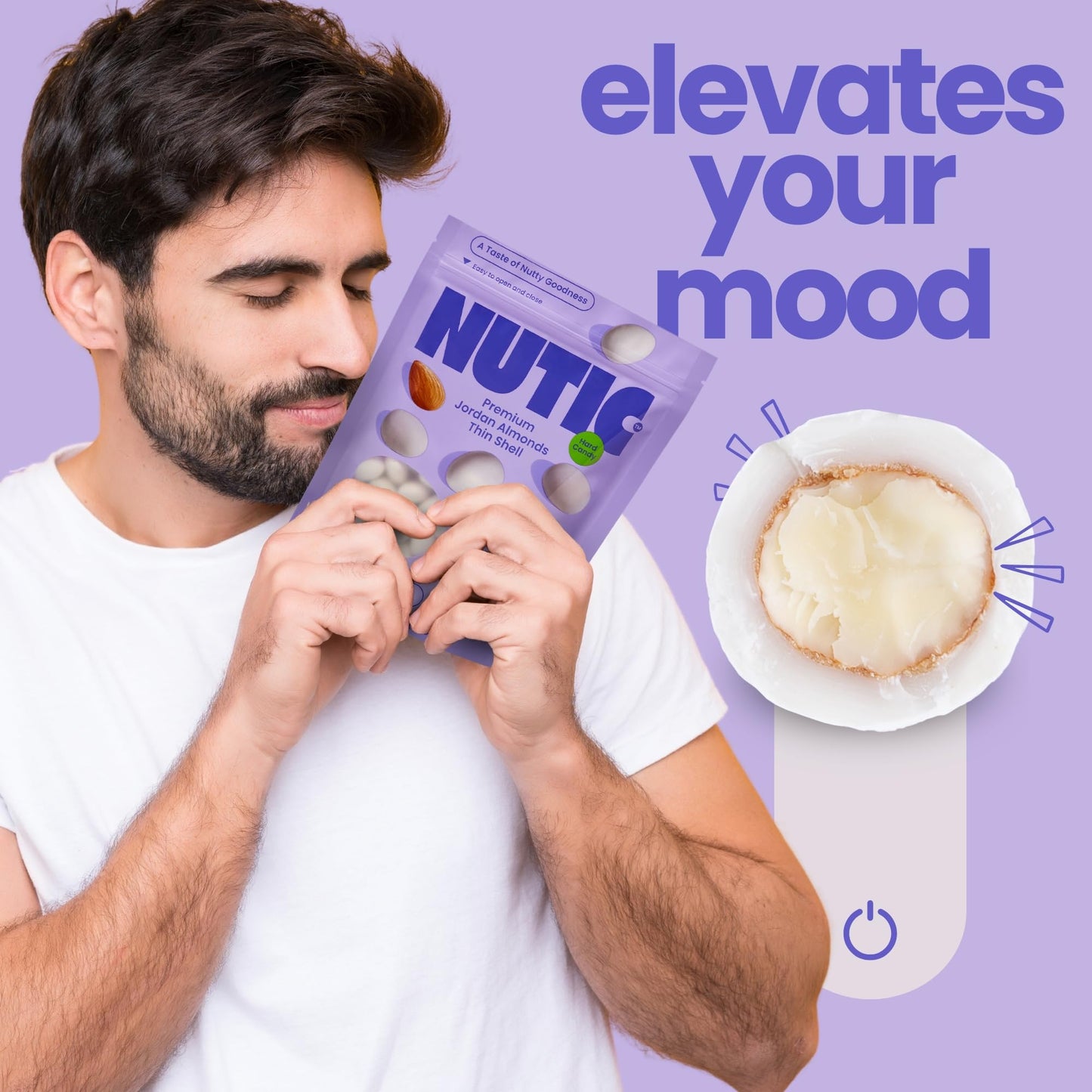 Nutic White Jordan Almonds - 2Lb, Premium Thin Shell, Elegant Italian Confetti Candy For Weddings, Holidays, And Birthdays, Fres