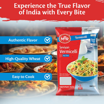 Mtr Seviyan Vermicelli - Vermicelli Made From 100% Wheat Semolina (Suji) - No Added Maida - Non-Sticky And Non-Lumpy - No Added