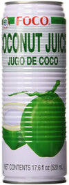Foco Coconut Juice, 17.6 Fl Oz, Pack of 12