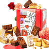 David's Cookies Brownies & Crumb Cake Tin Gift Basket 16pcs - Delicious, Assorted Fresh Baked Snacks, Gourmet Chocolate Fudge Sl