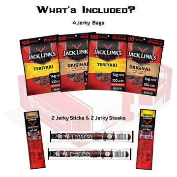 Jack Link's Beef Jerky Care Package Variety Pack | Gift Basket | Snack BOX (8 Items) Halloween, Final Exams, Graduation, Birthda