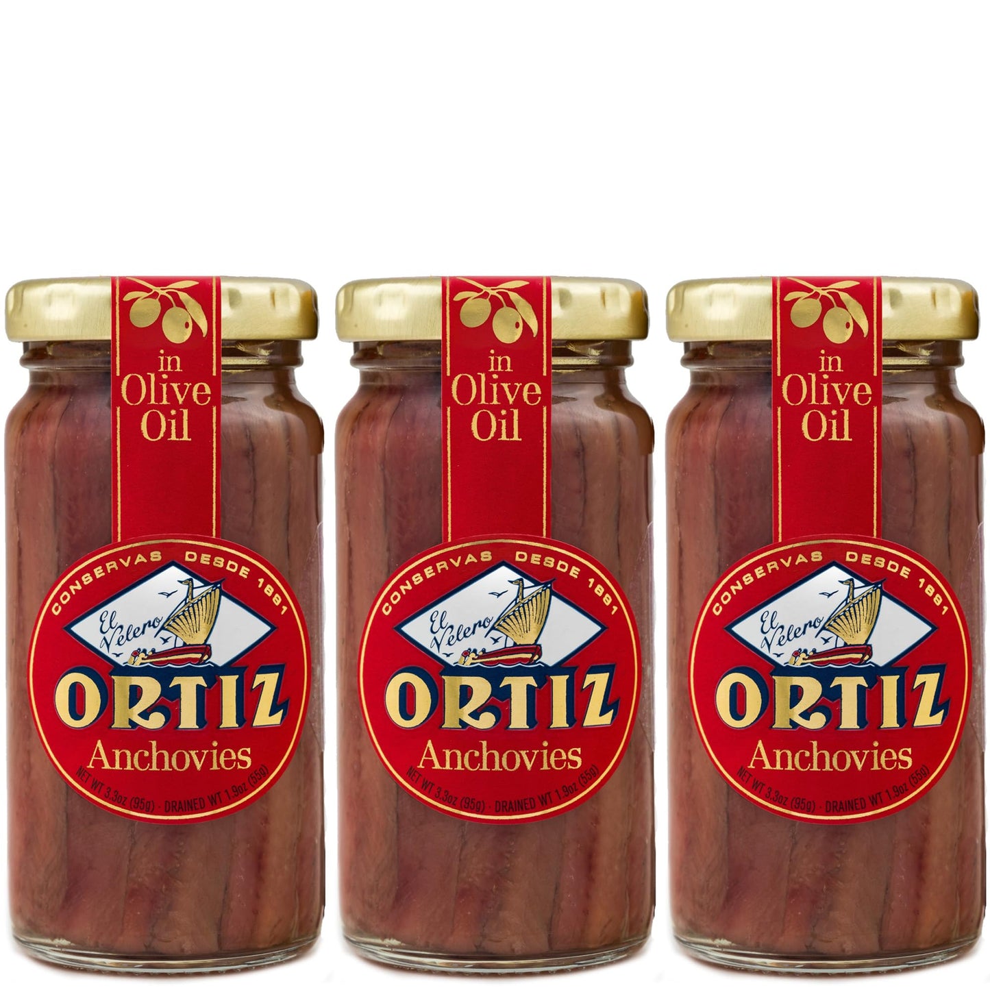Ortiz Anchovies in Extra Virgin Olive Oil, Firm Buttery Fillets with a Rich Umami Taste, Wild Caught in Spain, Great for Pizza,