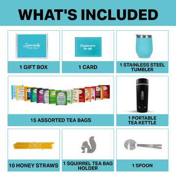 Mothers Day Gifts For Mom Gift Set With Kettle - 31-Piece Sampler For Tea Lovers With Insulated Mug, Gourmet Blends & Accessorie