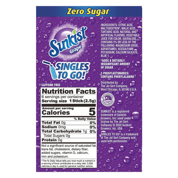 SINGLES TO GO! G Drink Mix, 0.53 OZ, Pack of 16 Single-Serve Sticks