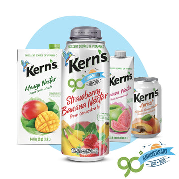 Kerns Tropical Fruit Nectar Juice Variety Pack - Mango & Peach - 11.5oz, 12 Pack Canned Drinks