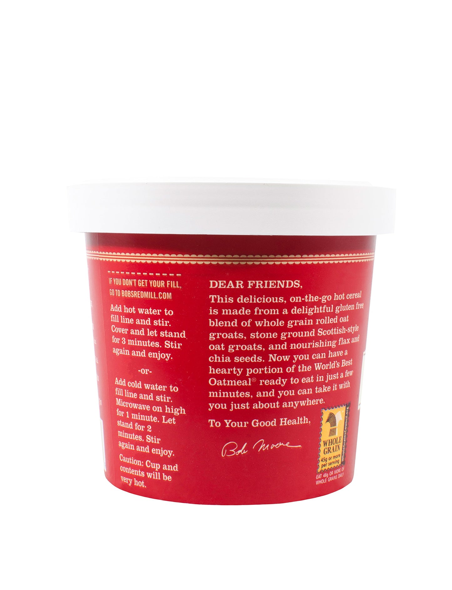 Bobs Red Mill Gluten Free Oatmeal Cup, Apple/Cinnamon